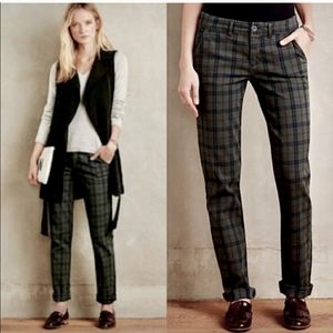 ANTHRO Pilcro Hyphen Plaid Chino Trouser Pants 27